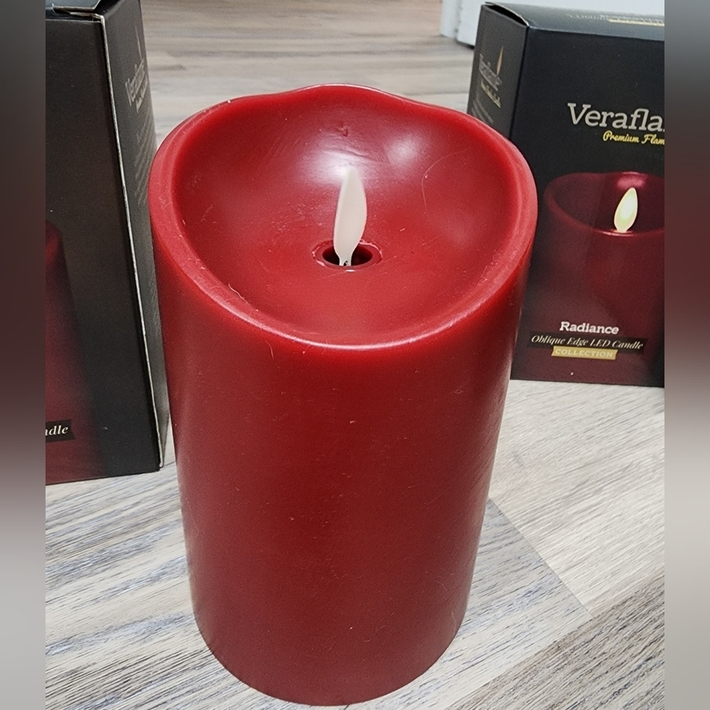 Veraflame Set Of 4 Premium Flameless Red LED Candles - New In Box - Picture 3 of 9
